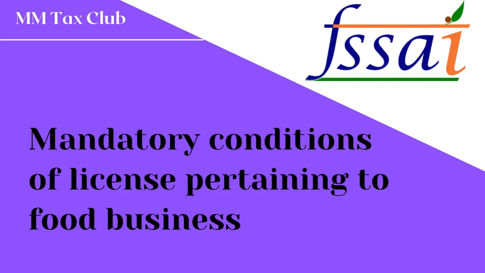 mandatory conditions of license pertaining to my food business,